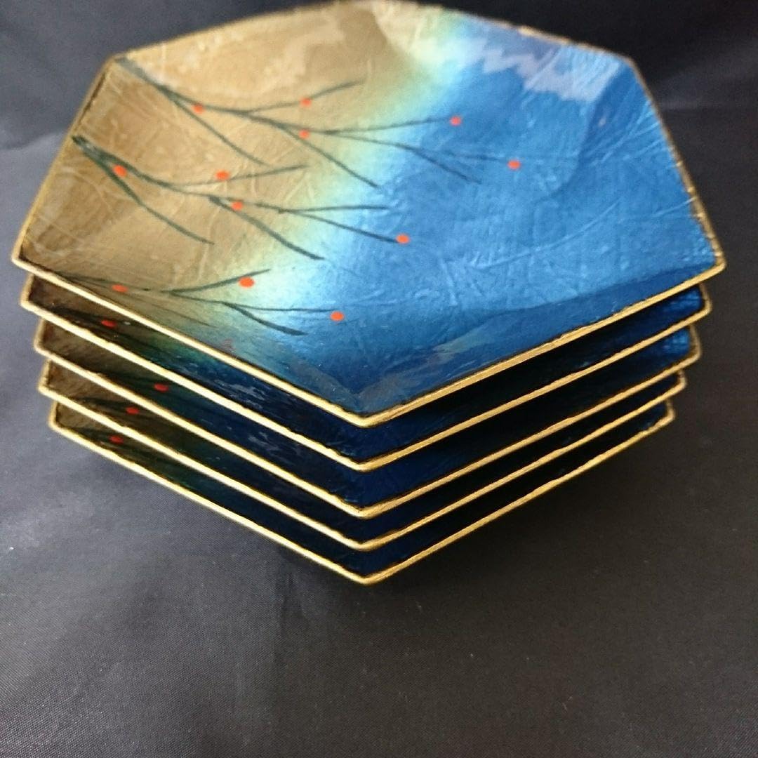 1698 深川製磁　果実文　小皿　9客　8cm 金彩 1698 深川製磁 果実文 小皿 9客 8cm 金彩 1698 深川製磁果実